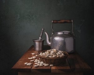 Landligt køkken-stilleben