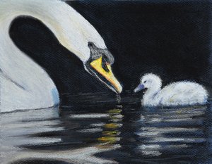Følg Mummy, 2020 (pastel) af Margo Starkey