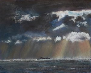 Squalls at sea, 2022 (pastel) af Margo Starkey