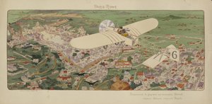 Beaumonts Bleriot-monoplan ankommer til Rom og vinder luftkapløbet Paris-Rom af Marguerite (fl.1909 14) Montaut