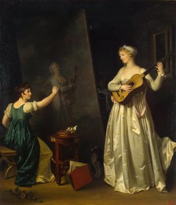 Kunstner maler et portræt af en musiker, 1790