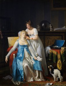 Dårlige nyheder, maleri af Marguerite Gerard (1761-1837), olie på lærred, 63,5x50,5 cm, Frankrig