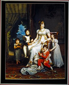 Dronning Caroline Murat og hendes fire børn (lærred) af Marguerite Gerard