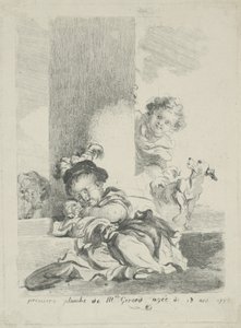 Barnet og Katten, 1778 af Marguerite Gerard