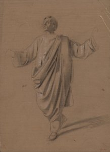 Akademisk studie af en mandlig figur af Marià Fortuny Marsal