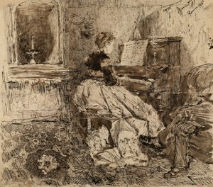Cecilia de Madrazo spiller klaver af Marià Fortuny Marsal