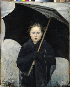 Paraplyen - Bashkirtseva, Maria Konstantinovna (1860-1884) - 1883 - Olie på lærred - 93x74 - Statens russiske museum, Skt. Petersborg