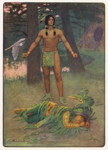 Illustration til Hiawatha af Longfellow (farvelitografi)