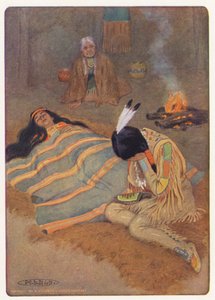 Illustration til Hiawatha af Longfellow (farvelitografi) af Maria Louise Kirk
