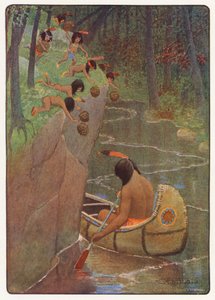 Illustration til Hiawatha af Longfellow (farvelitografi) af Maria Louise Kirk