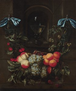 Stilleben med en krans af frugt af Maria Tassaert