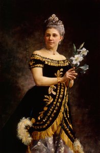 Portræt af Operasangerinden Ida Basilier-Magelsen 1846-1928 som Philine i Opera..., 1887. af Maria Wiik