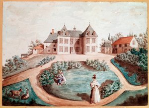 Et slot i Touraine. Illustration til Liljekonvalen af Balzac. (Tegning af Maria du (attr. to) Fresnay