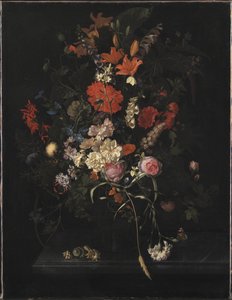 Buket blomster i en glasvase