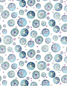 Sea Urchin Blue, 2020 (akvarel på papir) af Marianna Kulukundis