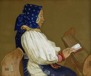 En slovakisk kvinde ved bøn, Vazcecz, Ungarn, 1907