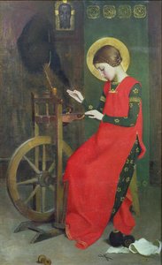 St. Elizabeth af Ungarn spinder uld for de fattige, ca. 1895