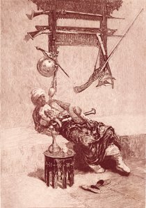 Moor of Tangier (gravering) af Mariano (after) Fortuny