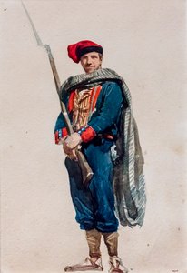 Catalansk frivillig til krigen i Afrika, ca. 1860 (akvarel på papir)