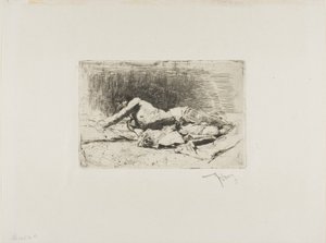 Mand, der ruller af Mariano Fortuny y Marsal