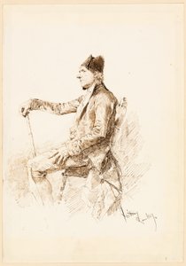 Siddende mand i profil af Mariano Fortuny y Marsal