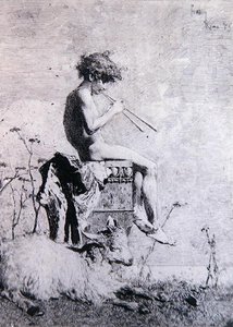 Idyll (ætsning) af Mariano José María Bernardo Fortuny y Carbó