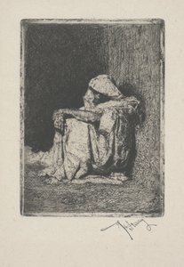 Siddende arabisk, eller Arabe assise af Mariano José María Bernardo Fortuny y Carbó