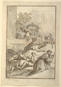 Tegning, Studie af en helgen under en pest, ca. 1790