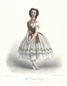Den franske balletdanserinde Emma Livry i Felicien Davids ballet Herculanum i Paris Opera af Marie Alexandre (after) Alophe