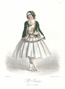 Den italienske balletdanserinde Carolina Rosati i Adolphe Adams ballet Le Corsaire på Paris Operaen af Marie Alexandre (after) Alophe