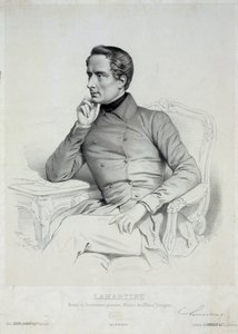 Portræt af Alphonse de Lamartine 1790-1869. af Marie Alexandre Menut Alophe