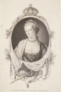 Portræt af Caroline Mathilde af Marie Anne Bourlier