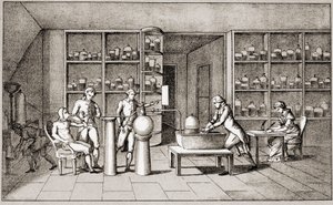 Antoine Laurent de Lavoisier (1743-1794), fransk kemiker, der udfører et eksperiment med at trække vejret hos mennesker i hvile. Tegning af fru Lavoisier.Paris 1700-tallet.Leemage-samling af Marie Anne Pierrette Lavoisier