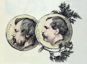 Portræt af Edmond Goncourt (1822-1896) og Jules Goncourt (1830-1870) brødreforfattere. Radering af Marie Bacquemond (1841-1916) af Marie Bracquemond