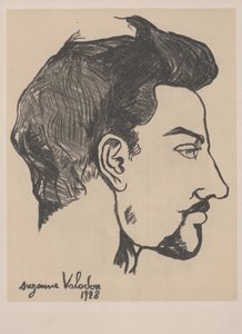 Portræt af Utrillo i profil af Marie Clementine Valadon