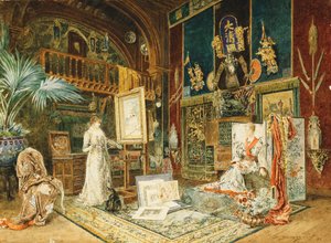 The Studio of Sarah Bernhard, 1885 af Marie Desire Bourgoin