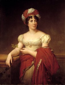Portræt af Germaine Necker, baronesse af Stael Holstein kaldet Madame de Stael (1766-1817), schweizisk romanforfatter og essayist. Maleri af Marie Eleonore Godefroid (1778-1849) af Marie Eleonore Godefroid