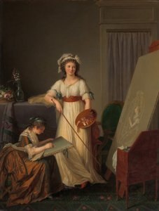 Interiøret af et Atelier af en kvindelig maler, 1789.
