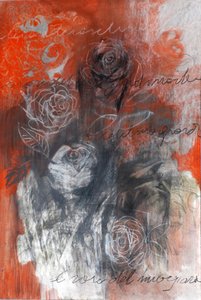 Redroses, 2023 (blandet medie på papir)