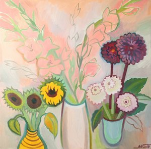 Moderne blomsterstilleben