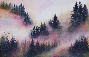 Farverig tåget skov