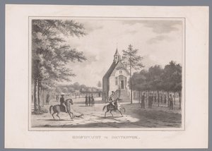 Udsigt over hovedvagten i Oosterwijk Hoofdwacht i Oisterwijk (titel på objekt) af Marinus Adrianus van Straten