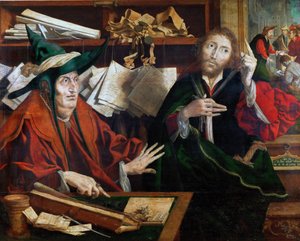 La parabole du gerant malhonnete - Lignelsen om den uretfærdige forvalter, af Reymerswaele, Marinus Claesz, van (ca. 1490-efter 1567). Olie på træ, ca. 1540. Mål: 77x96,5 cm. Kunsthistorisk museum, Vienne