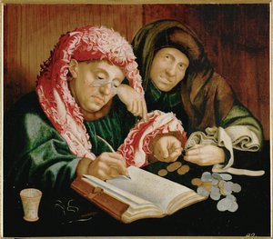 Pengeveksleren, efter Reymerswaele (maleri på egetræ)