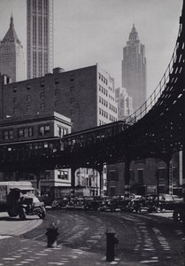 Manhattan: Coenties Slip, elevated railway (s/h foto)