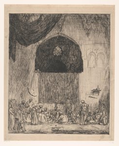 Spiser orientalske mænd af Marius Bauer (signed by artist)