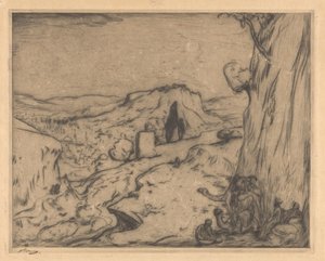 Udsigt over en orientalsk by i en dal af Marius Bauer (signed by artist)
