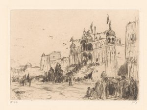 Gade i Jeypore af Marius Bauer (signed by artist)