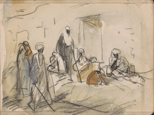 Gade med figurer i Luxor