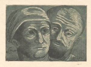 To mænds hoveder af Marius Holleman